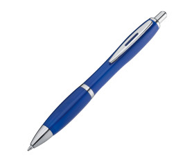 Plastic ball pen with metal clip