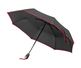 Parapluie télescopique noir avec bordure colorée