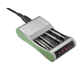 Batterijlader voor 4 batterijen